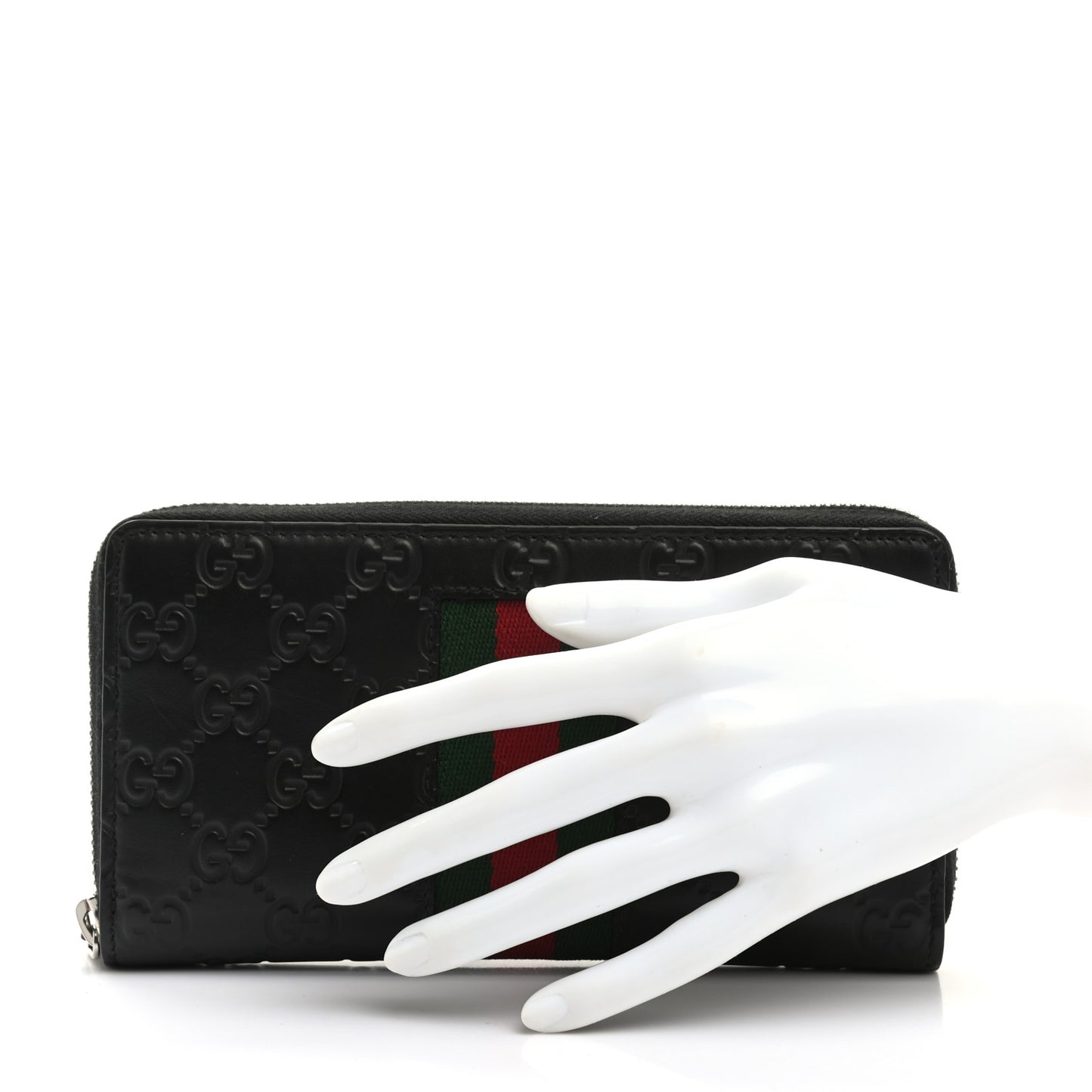 Guccissima Web Zip Around Wallet Black