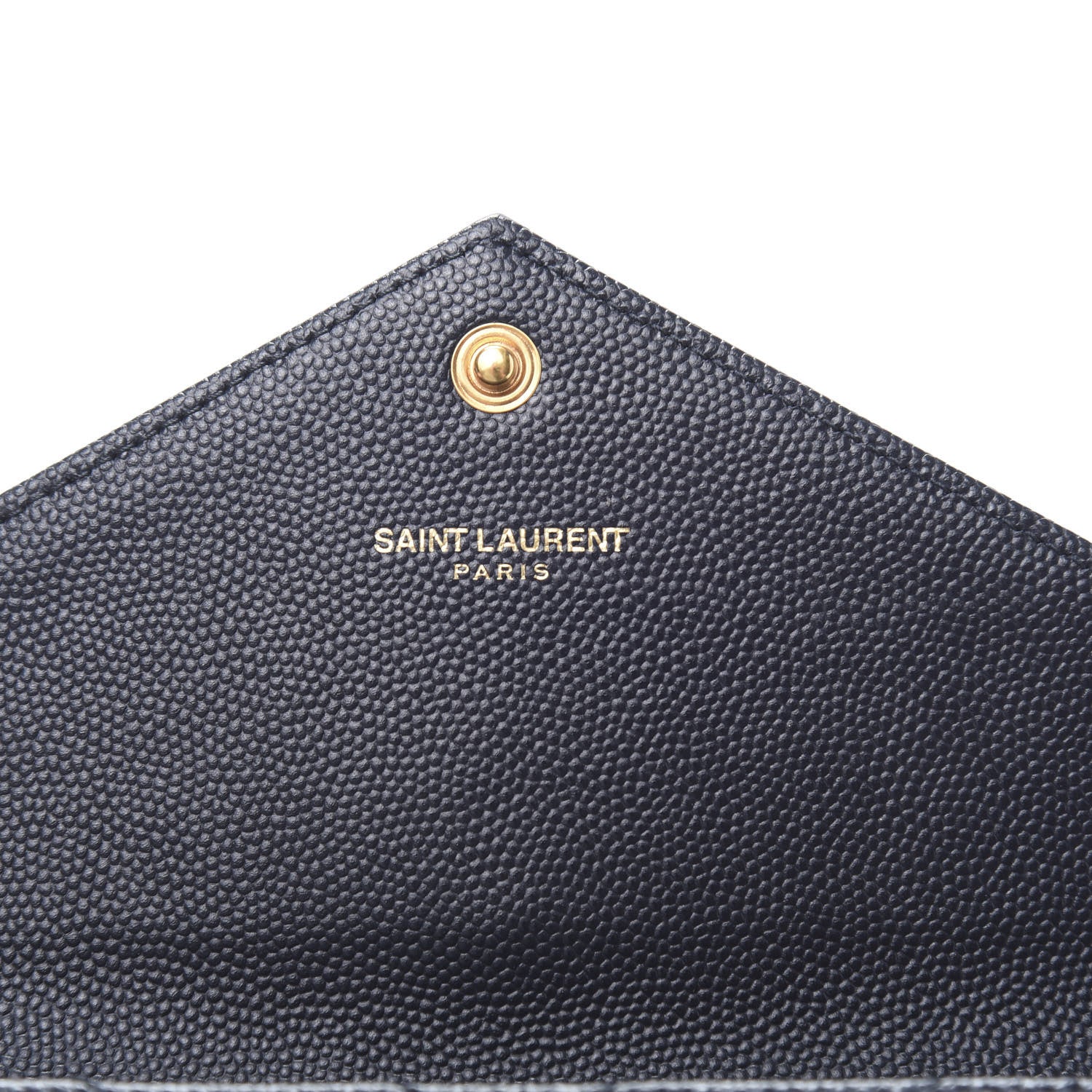 Saint Laurent Grain De Poudre Matelasse Chevron Monogram Flap Wallet Black 6 of 8