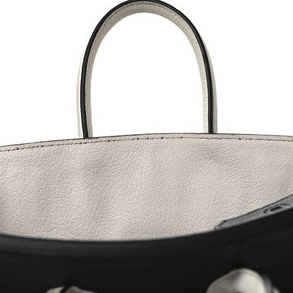 Hermes Togo Horseshoe Birkin 25 Black Craie 14 of 16