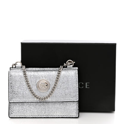 Versace Metallic Lambskin Medusa Chain Card Holder Silver 8 of 8