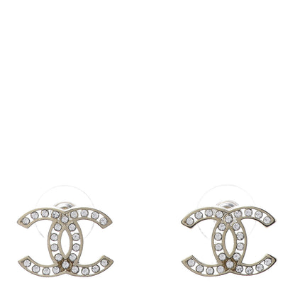 Chanel Crystal CC Large Earrings Gold 1 of 5