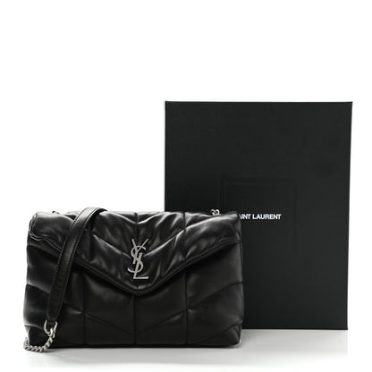 Saint Laurent Lambskin Quilted Toy Loulou Puffer Monogram Chain Satchel Black 12 of 12