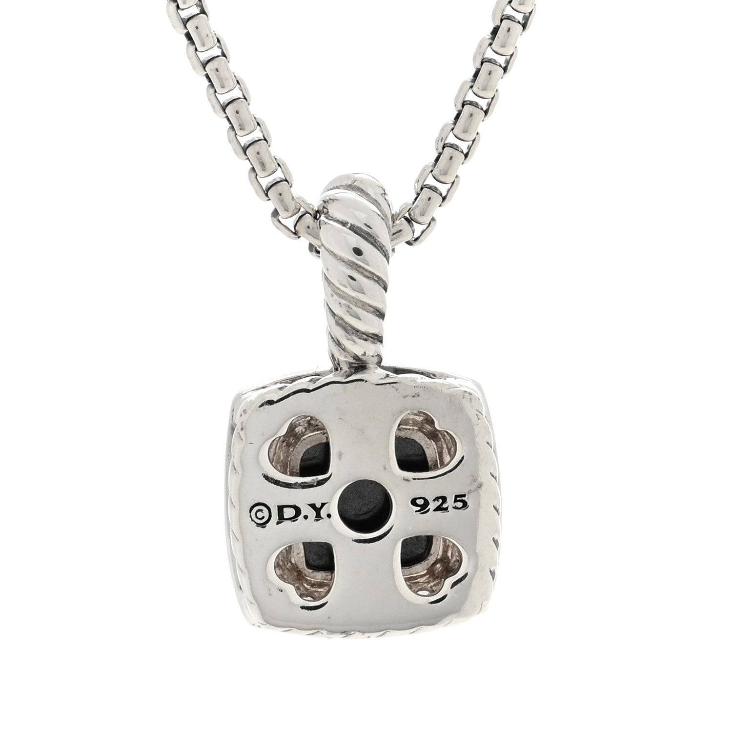 David Yurman Sterling Silver Diamond Black Orchid 7mm Petite Albion Necklace 4 of 5