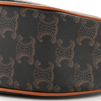 Celine Triomphe Canvas Calfskin Ava Shoulder Bag Tan 11 of 14