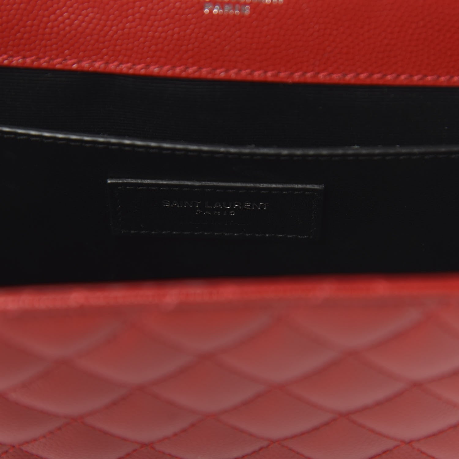 Saint Laurent Grain De Poudre Textured Mixed Matelasse Triquilt Medium Monogram Satchel Rouge Eros 8 of 10