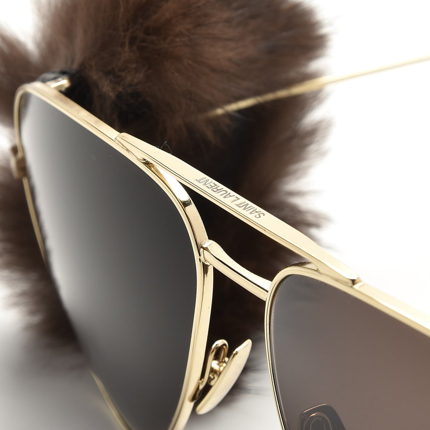 Mink Fur Classic 11 Shields Sunglasses Gold