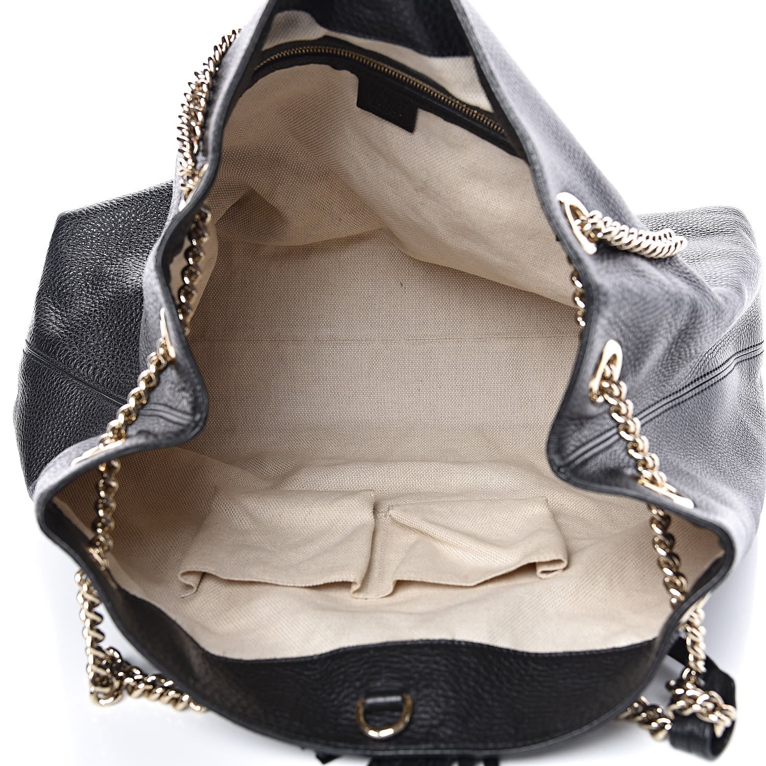 Gucci Pebbled Calfskin Large Soho Chain Shoulder Bag Black 5 of 10