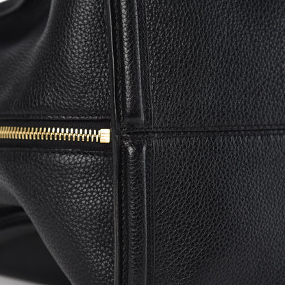 Alexander McQueen Pebbled Calfskin Large Skull Padlock Zip Around Tote Black 8 of 13