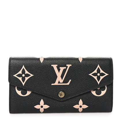 Louis Vuitton Monogram Empreinte Giant Sarah Wallet Black Beige 1 of 8