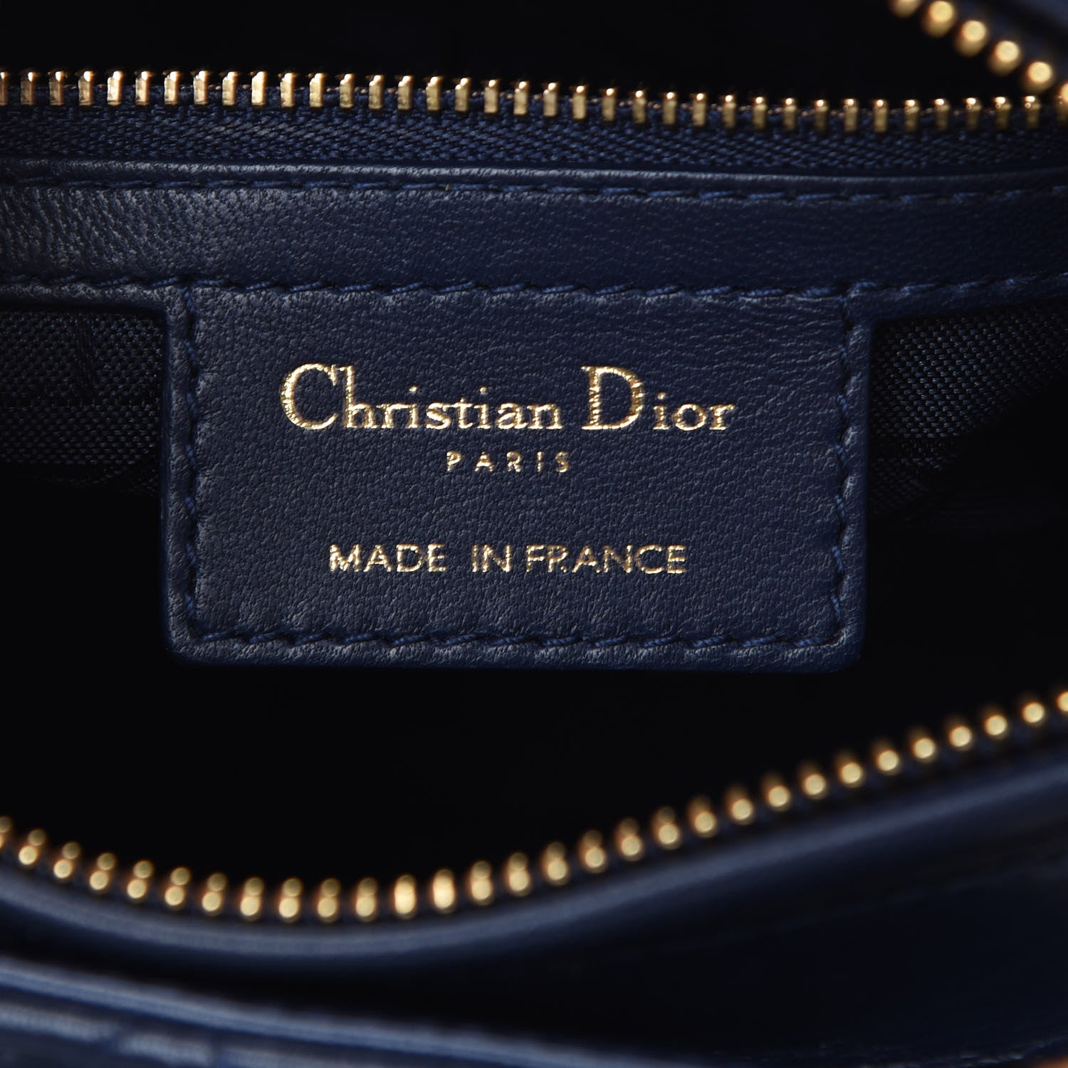 Christian Dior Lambskin Cannage Medium Lady Dior Navy Blue 5 of 12