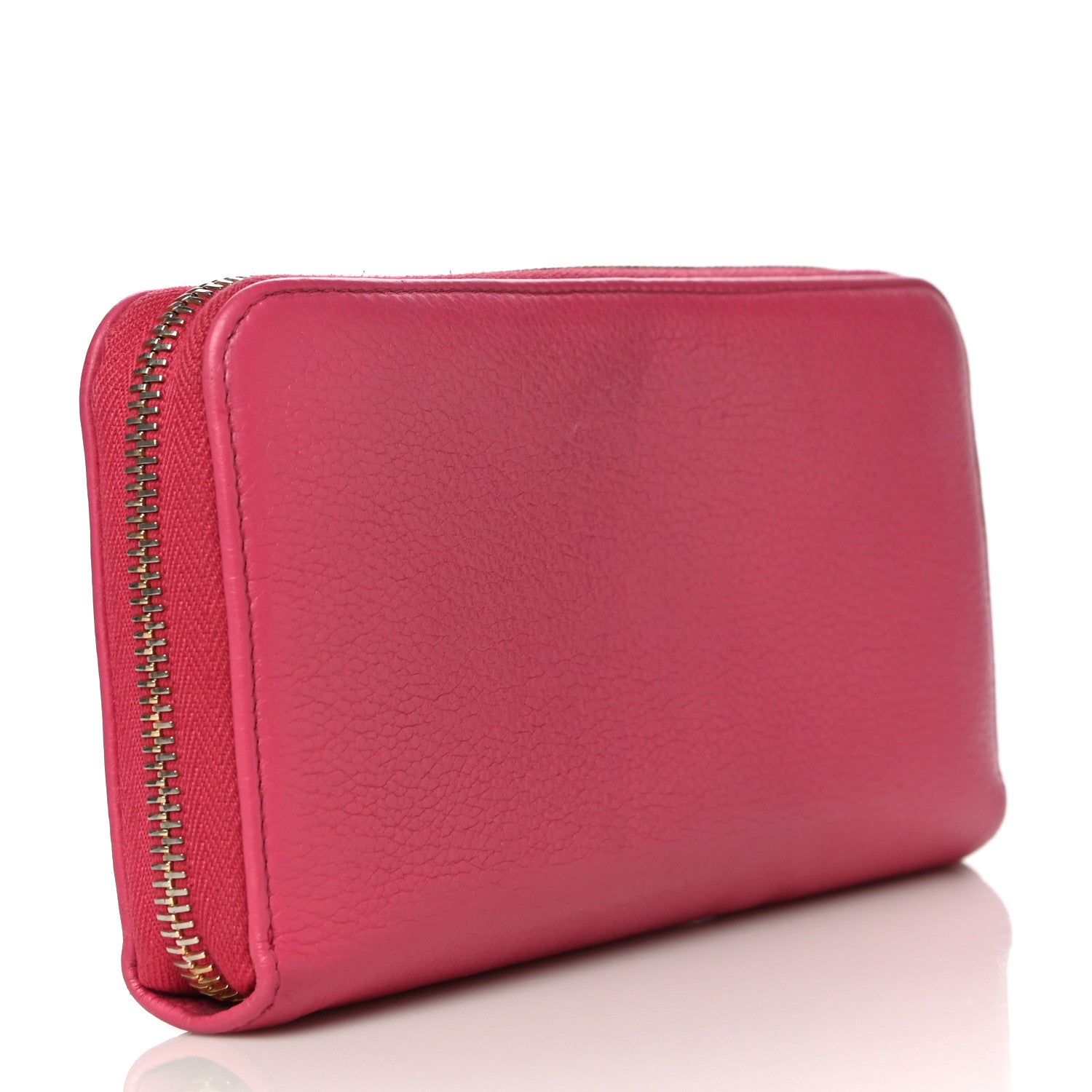 Prada Vitello Daino Zip Around Wallet Peonia 3 of 18