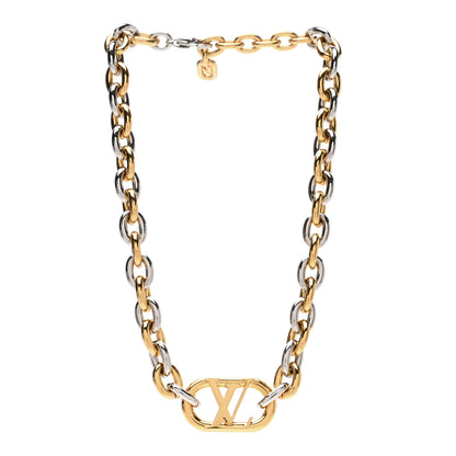 Louis Vuitton Metal Everyday LV Chain Necklace Gold Silver 3 of 4