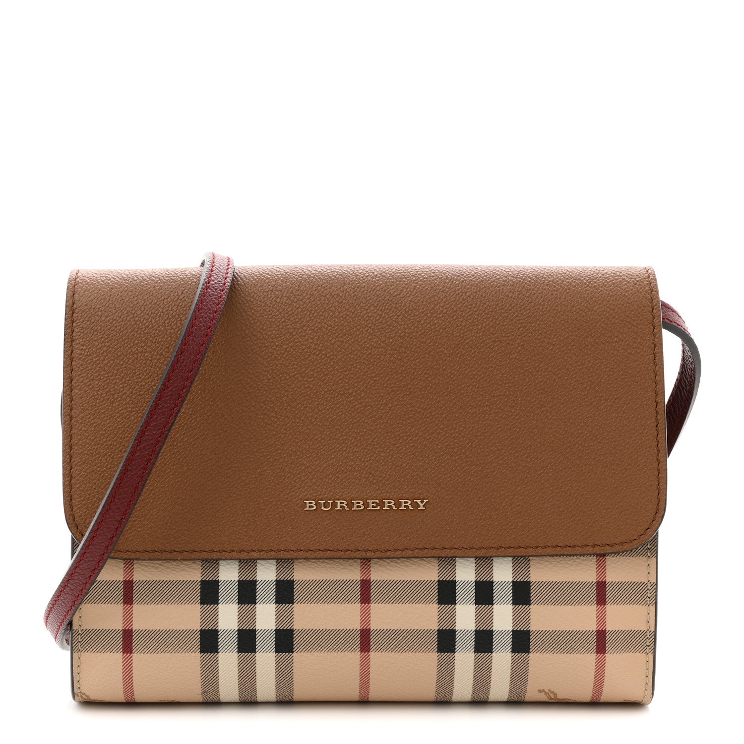 Burberry Haymarket Check Small Loxley Crossbody Bright Toffee 1 of 10