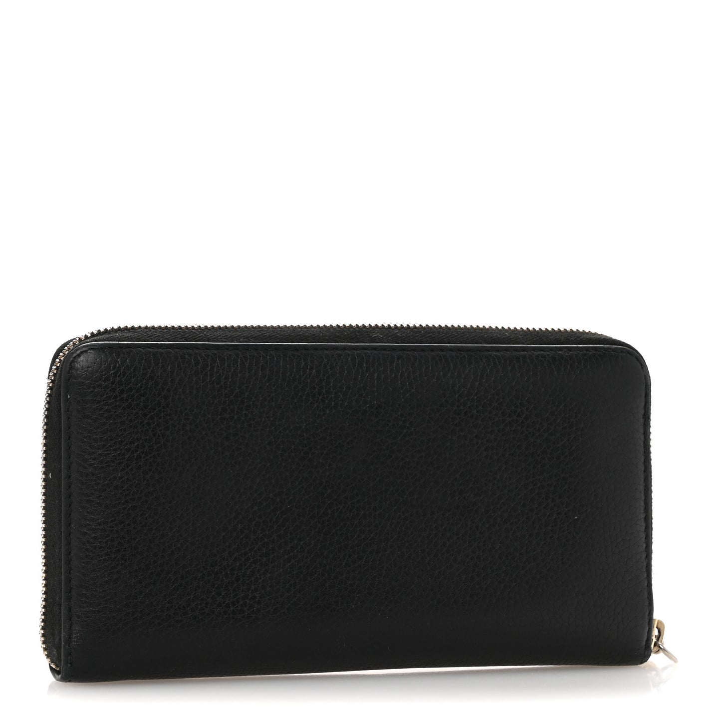 Pebbled Calfskin Soho Zip Around Wallet Black