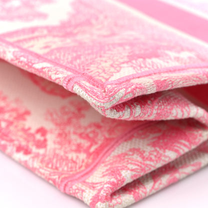 Christian Dior Canvas Embroidered Medium Dioriviera Toile De Jouy Book Tote Peony Pink 11 of 12