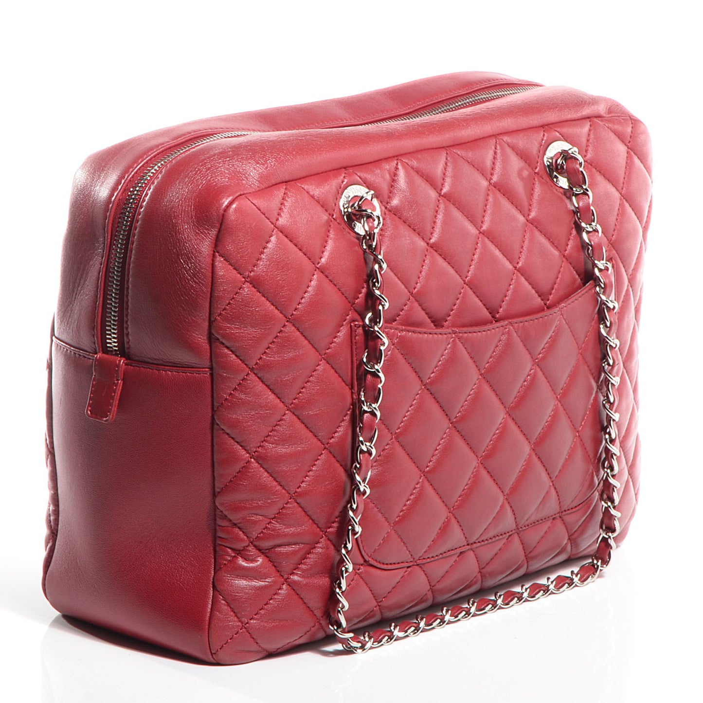 Aged Calfskin Quilted Large Reissue Camera Case Red