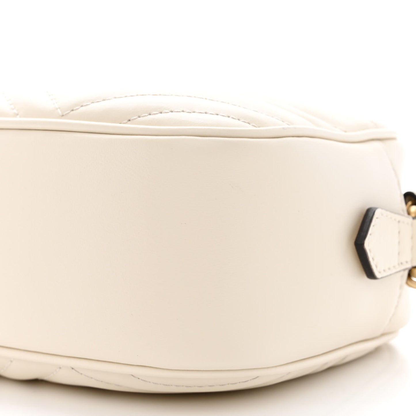 Calfskin Matelasse Small GG Marmont Chain Shoulder Bag White