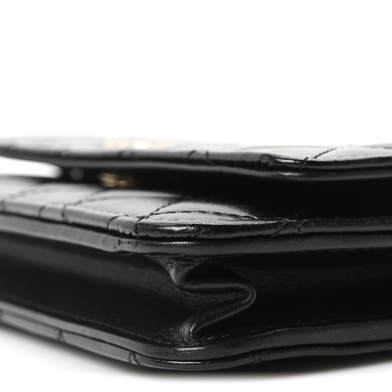 Chanel Calfskin Quilted Maxi Pearl Wallet On Chain WOC Black 11 of 12