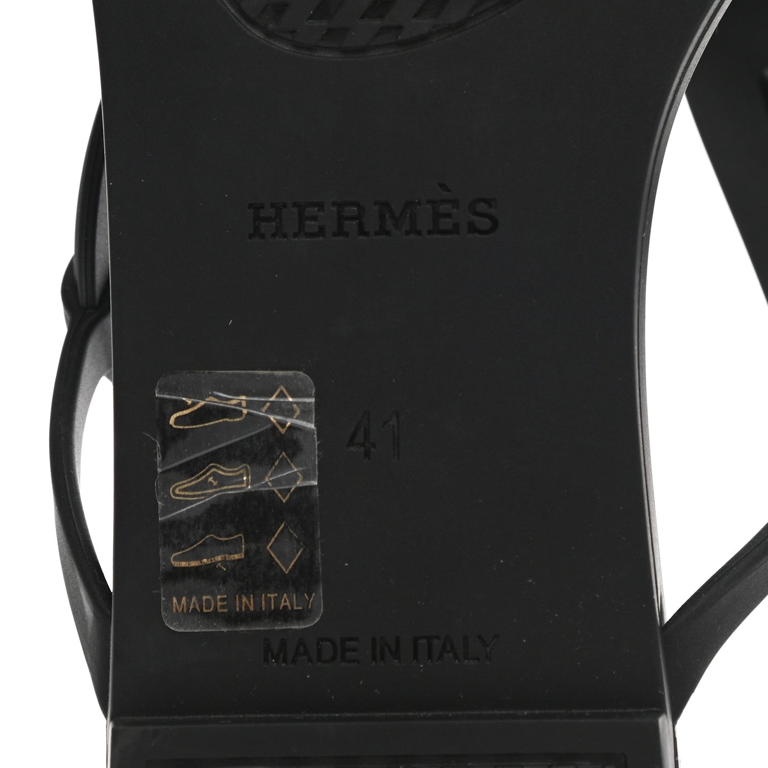Hermes Rubber Womens Egerie Sandals 41 Black 6 of 10