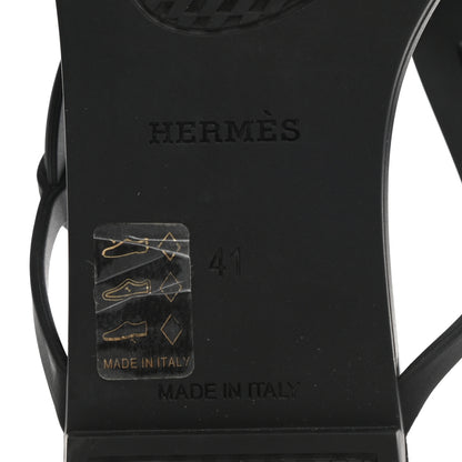 Hermes Rubber Womens Egerie Sandals 41 Black 6 of 10