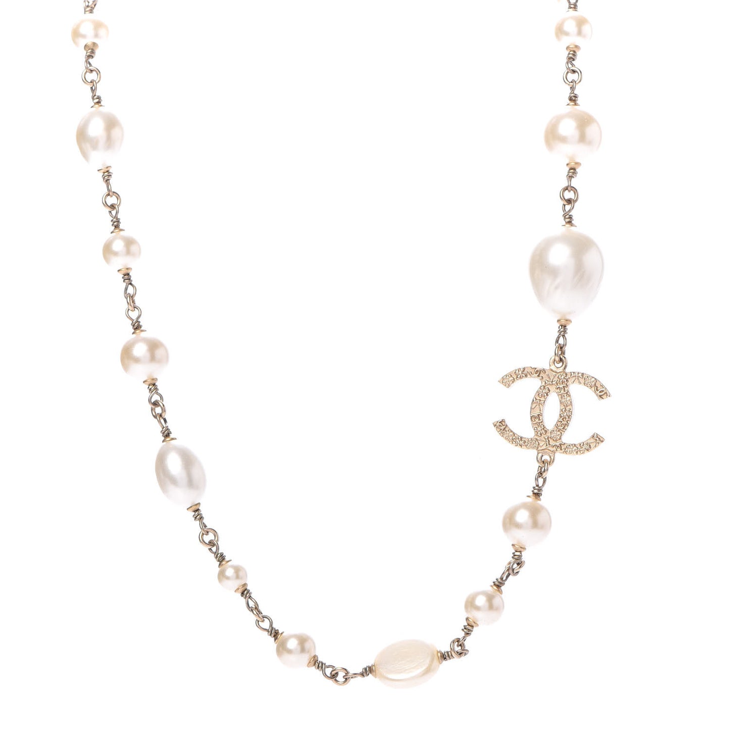 Pearl Precious Symbols CC Short Necklace Gold