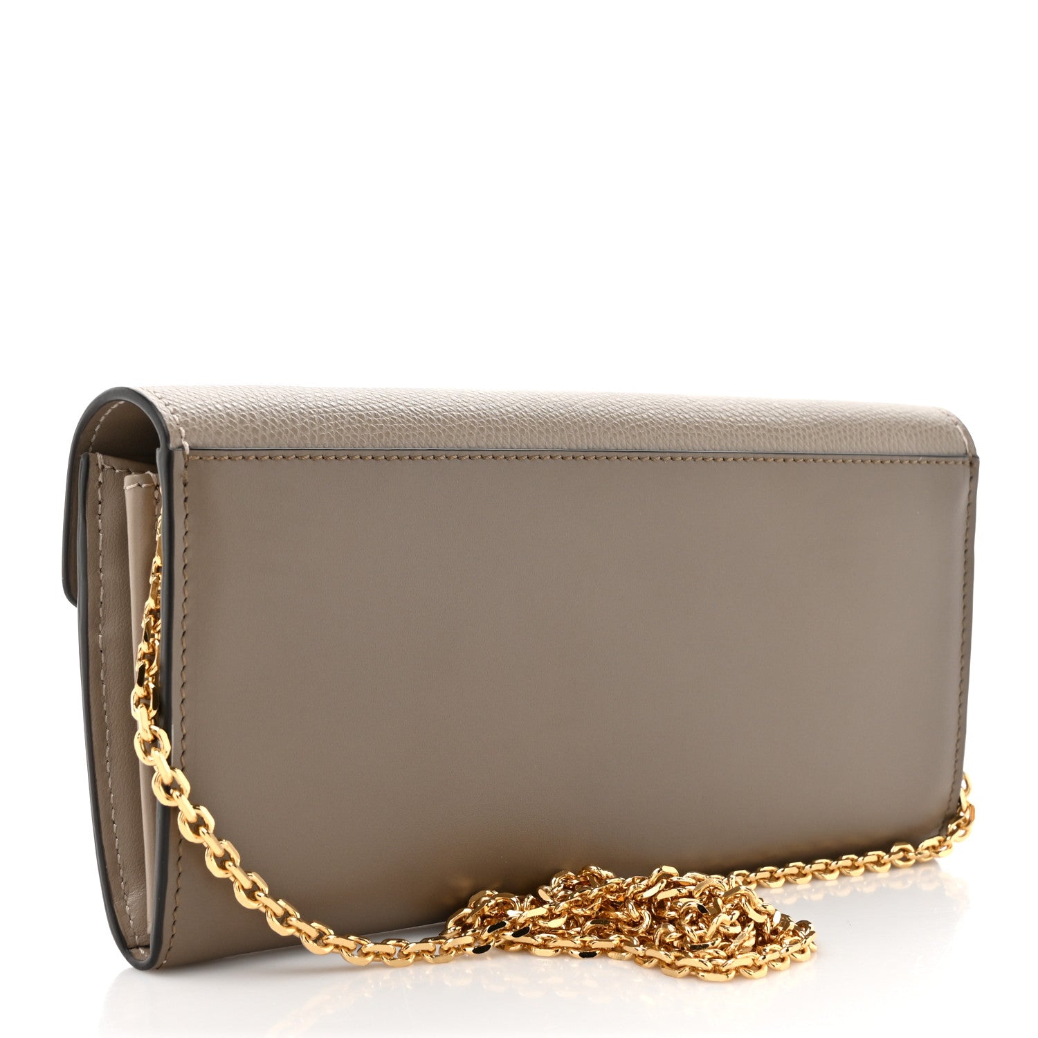 Fendi Vitello King Cruise FF Diamonds Continental Envelope Wallet On Chain Truffle Dove 3 of 10
