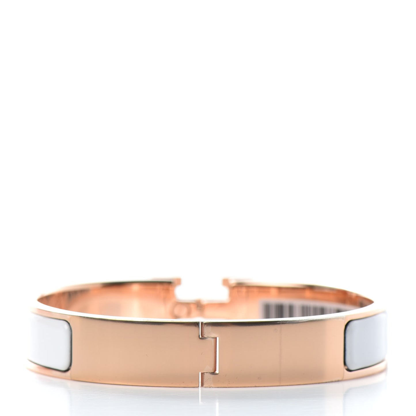 Enamel Narrow Clic Clac H Bracelet GM White