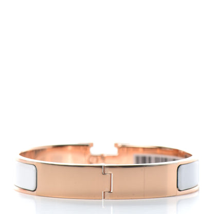 Hermes Enamel Narrow Clic Clac H Bracelet GM White 3 of 5