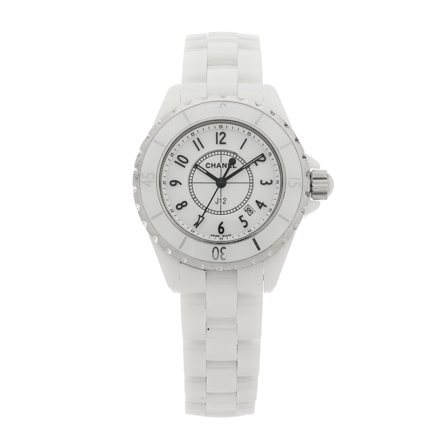 Stainless Steel Ceramic 33mm J12 Quartz Watch White