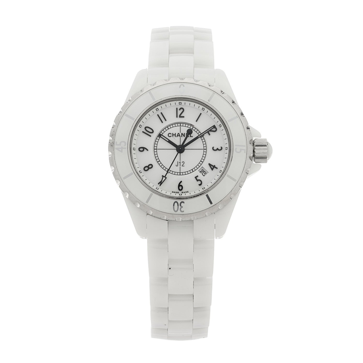 Chanel Stainless Steel Ceramic 33mm J12 Quartz Watch White 1 of 5