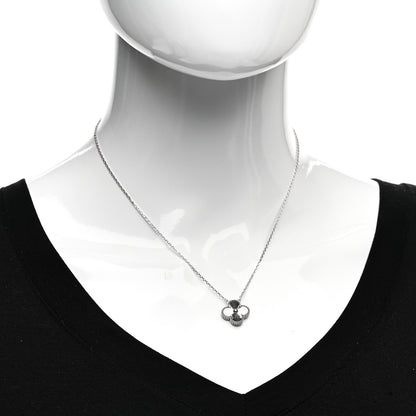 Van Cleef & Arpels 18K White Gold Guilloche Vintage Alhambra Pendant Necklace 2 of 5