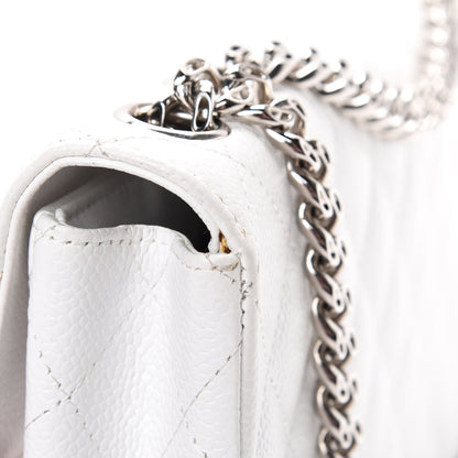Chanel Caviar Quilted East West Flap Bijoux Chain White 10 of 10