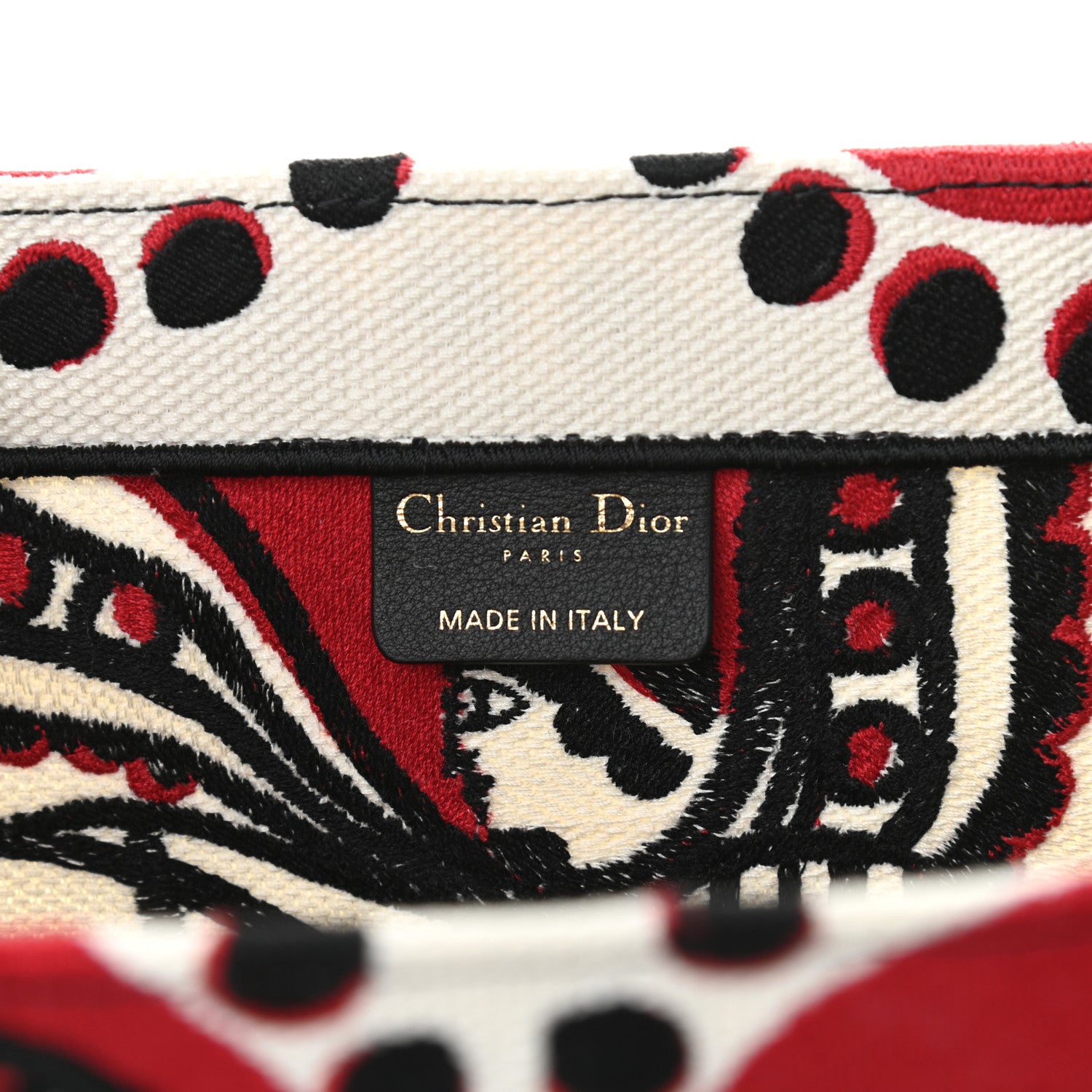 Christian Dior Canvas Embroidered Medium Cupidon Book Tote Latte Multicolor 6 of 10
