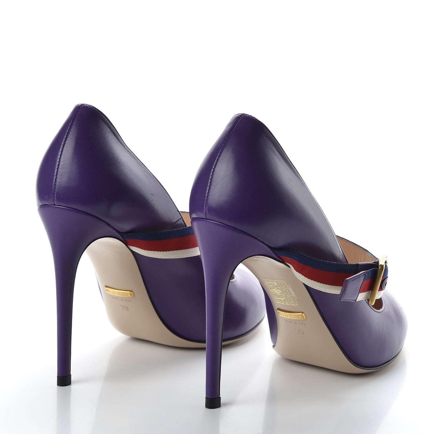 Gucci Malaga Kid Sylvie High Heel Pumps 39 Shine Purple 4 of 10