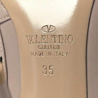 Valentino Garavani Calfskin Nappa Rockstud Ankle Strap 100mm Pumps 35 Poudre 8 of 12
