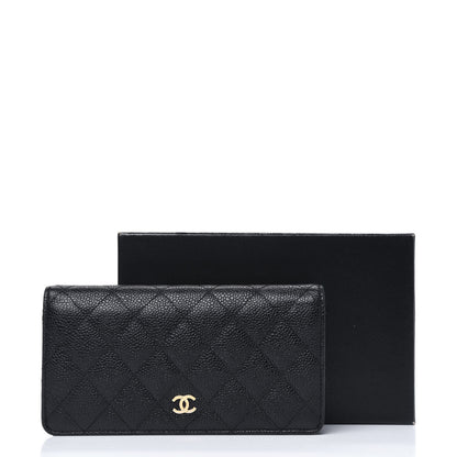 Chanel Caviar Quilted Yen Wallet Black 22 of 22