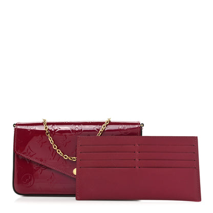 Louis Vuitton Vernis Felicie Chain Wallet Magenta 1 of 20