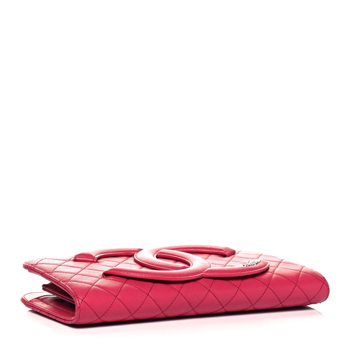 Lambskin Quilted Coco Midnight Clutch Dark Pink