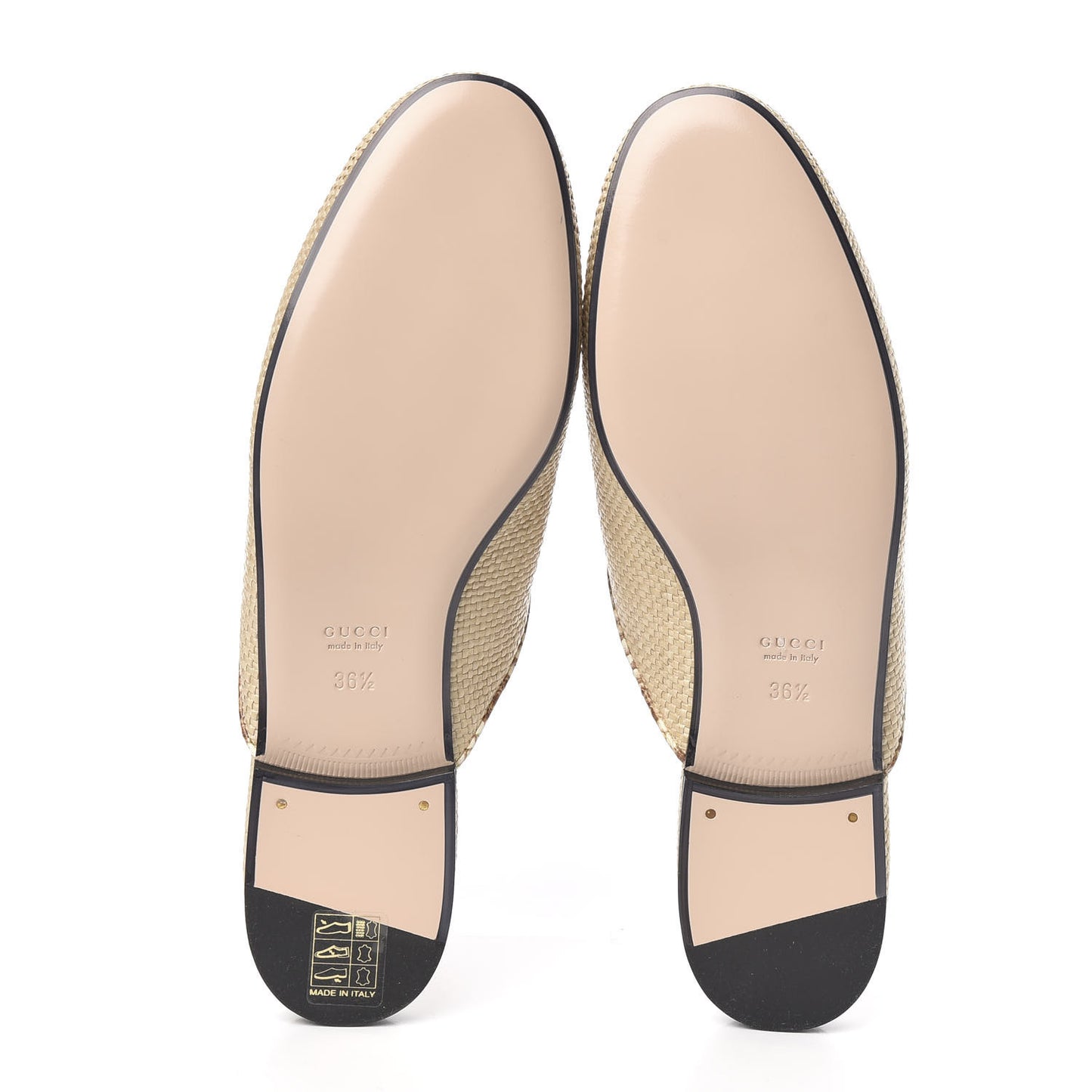 Straw Elaphe Womens Princetown Slippers 36.5 Natural Cream Brown