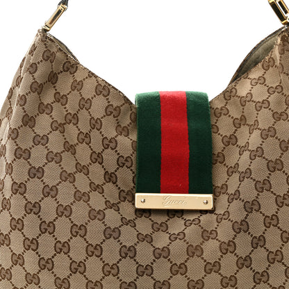 Gucci Monogram Large New Ladies Web Hobo Off White 8 of 12