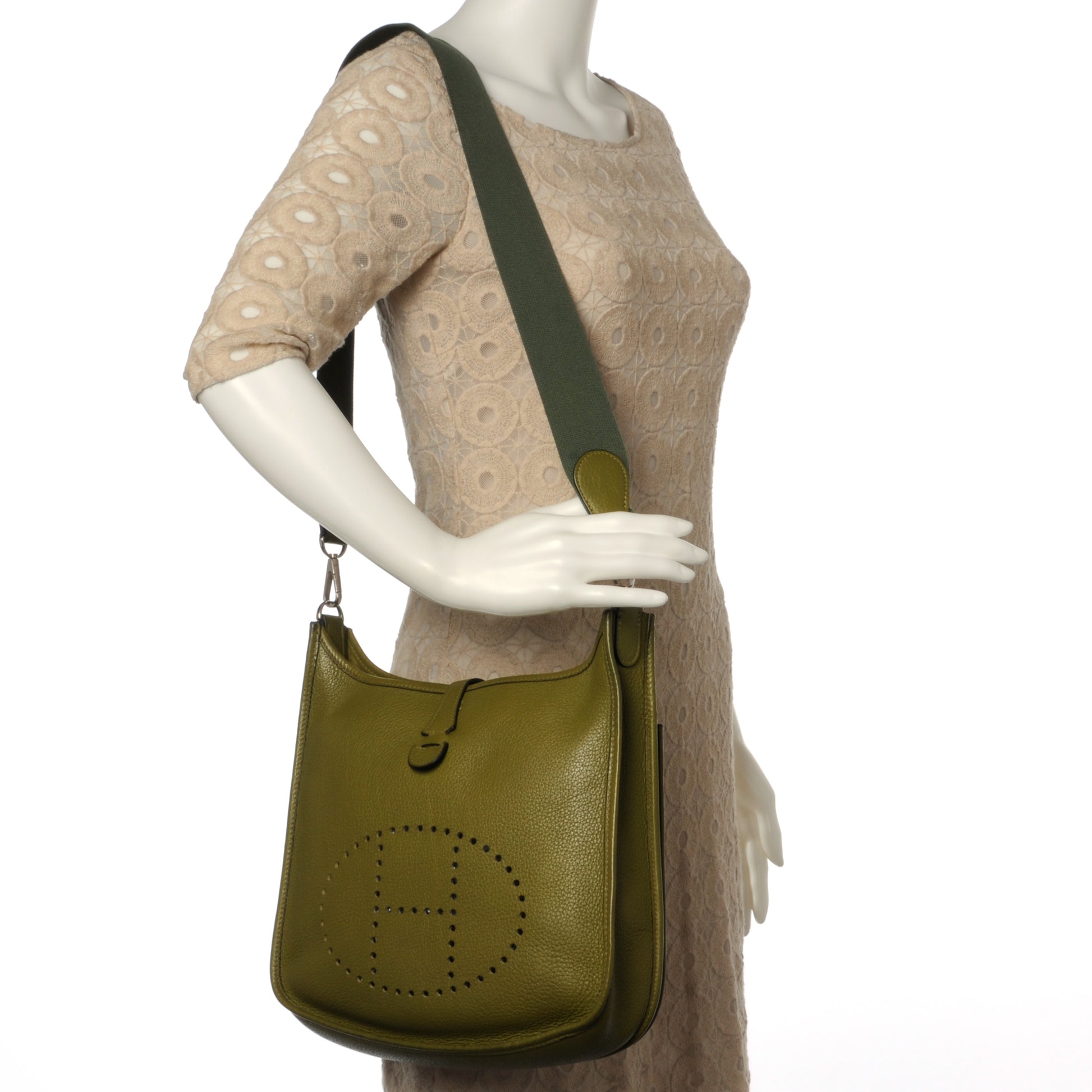 Hermes Taurillon Clemence Evelyne II PM Vert Chartreuse 2 of 8