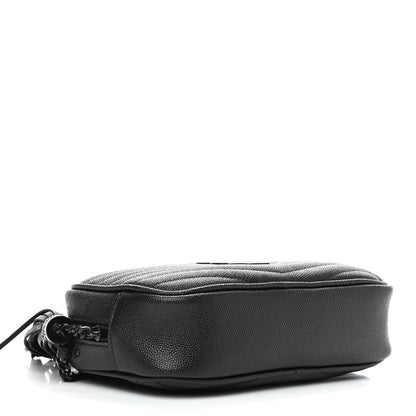 Saint Laurent Grain De Poudre Matelasse Monogram Mini Lou Camera Bag Black 4 of 9