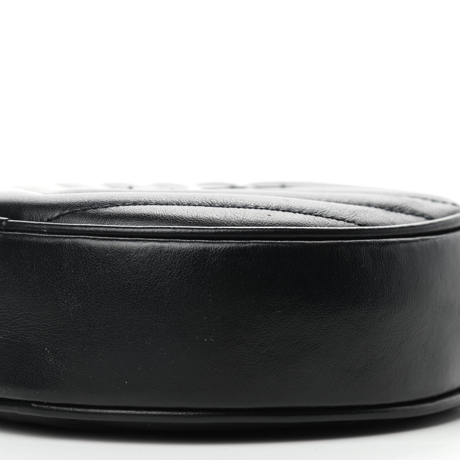 Saint Laurent Calfskin Matelasse Chevron Round Vinyle Camera Bag Black 10 of 10