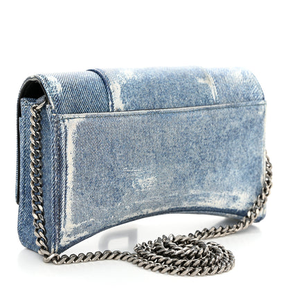 Balenciaga Nappa Denim Printed Hourglass Chain Bag Denim Blue 3 of 12