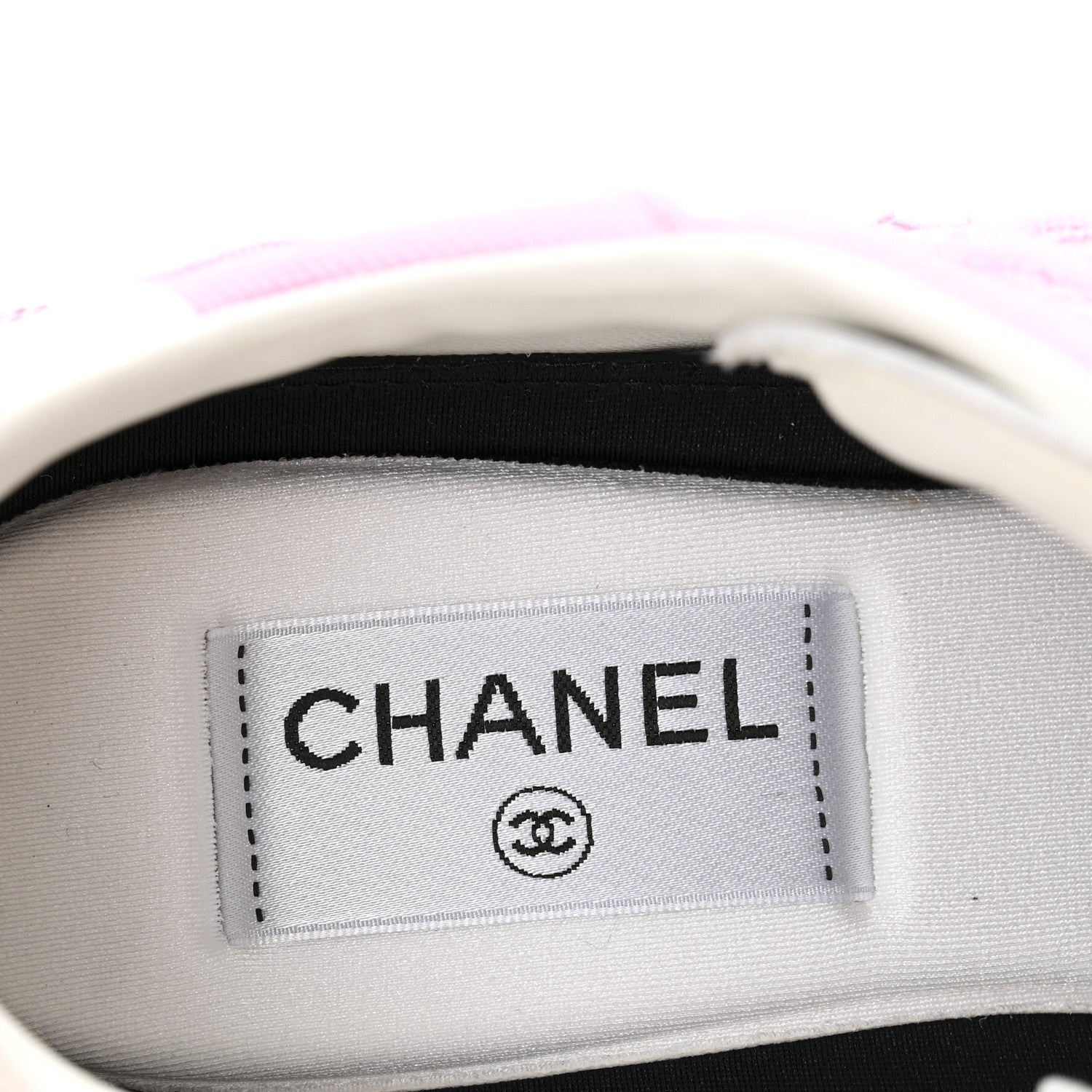 Chanel Cotton Sneakers 38.5 Pink White 8 of 10