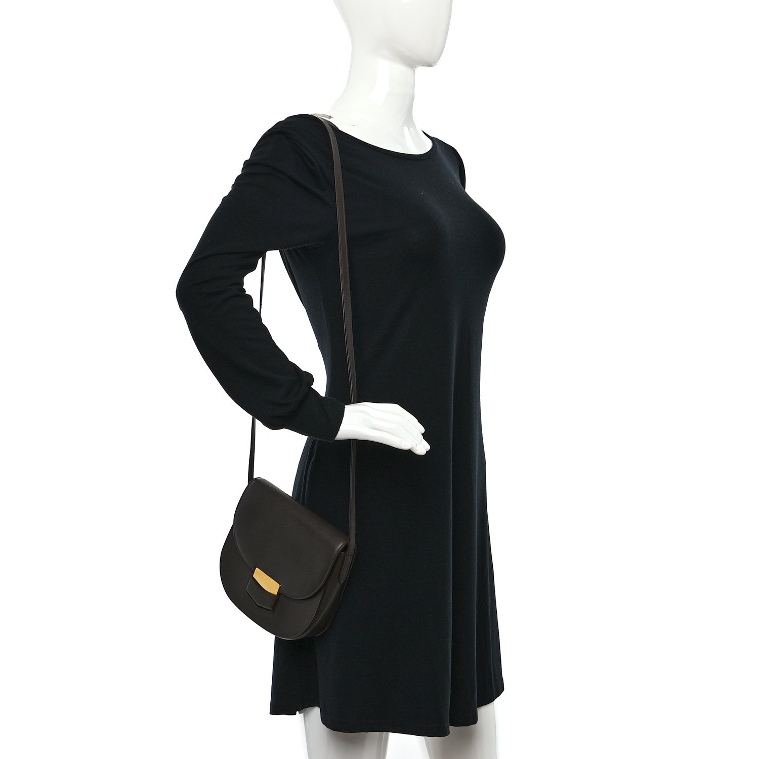 Celine Smooth Calfskin Small Trotteur Dark Brown 2 of 11