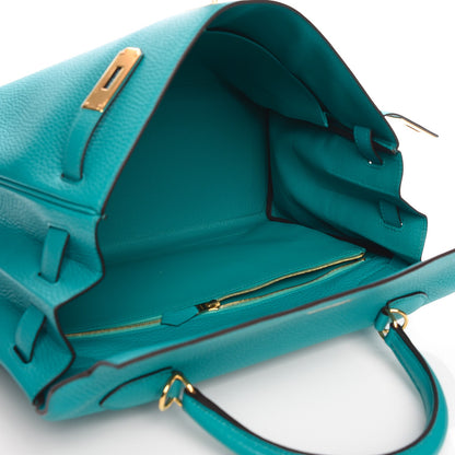 Hermes Taurillon Clemence Kelly Retourne 35 Bleu Paon 6 of 32