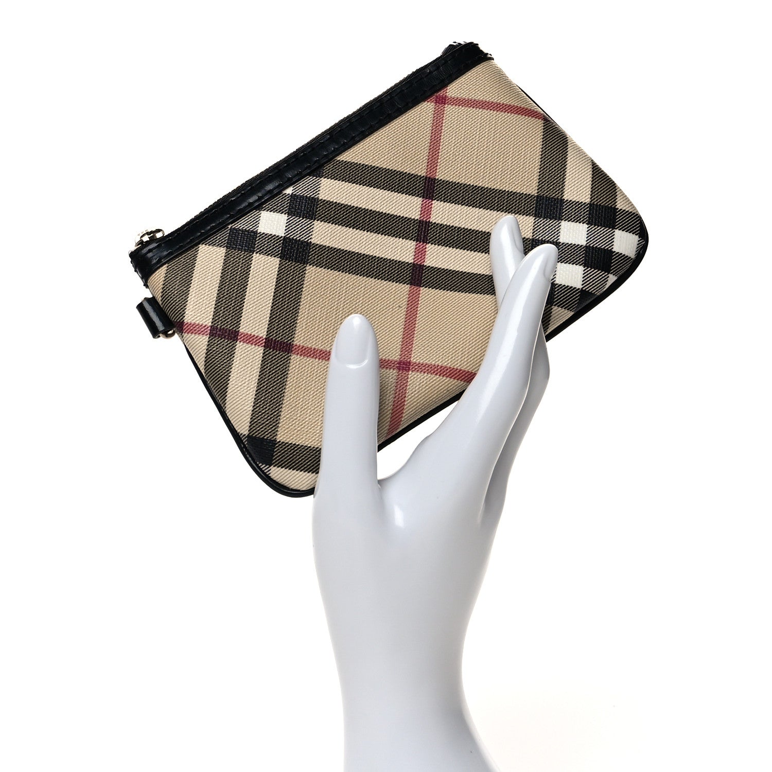 Burberry Nova Check Wristlet Pouch Black 2 of 9