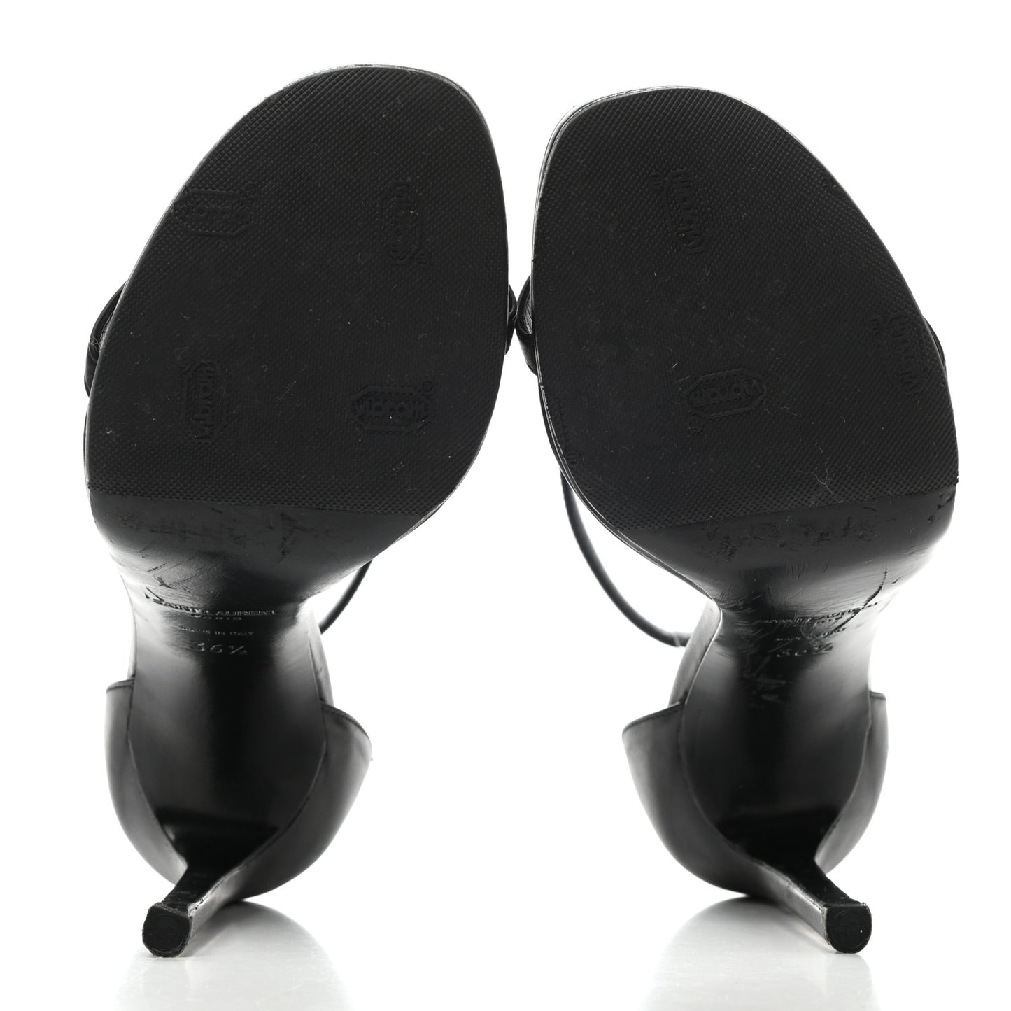 Calfskin Jane 110 Ankle Strap Sandals 36.5 Black