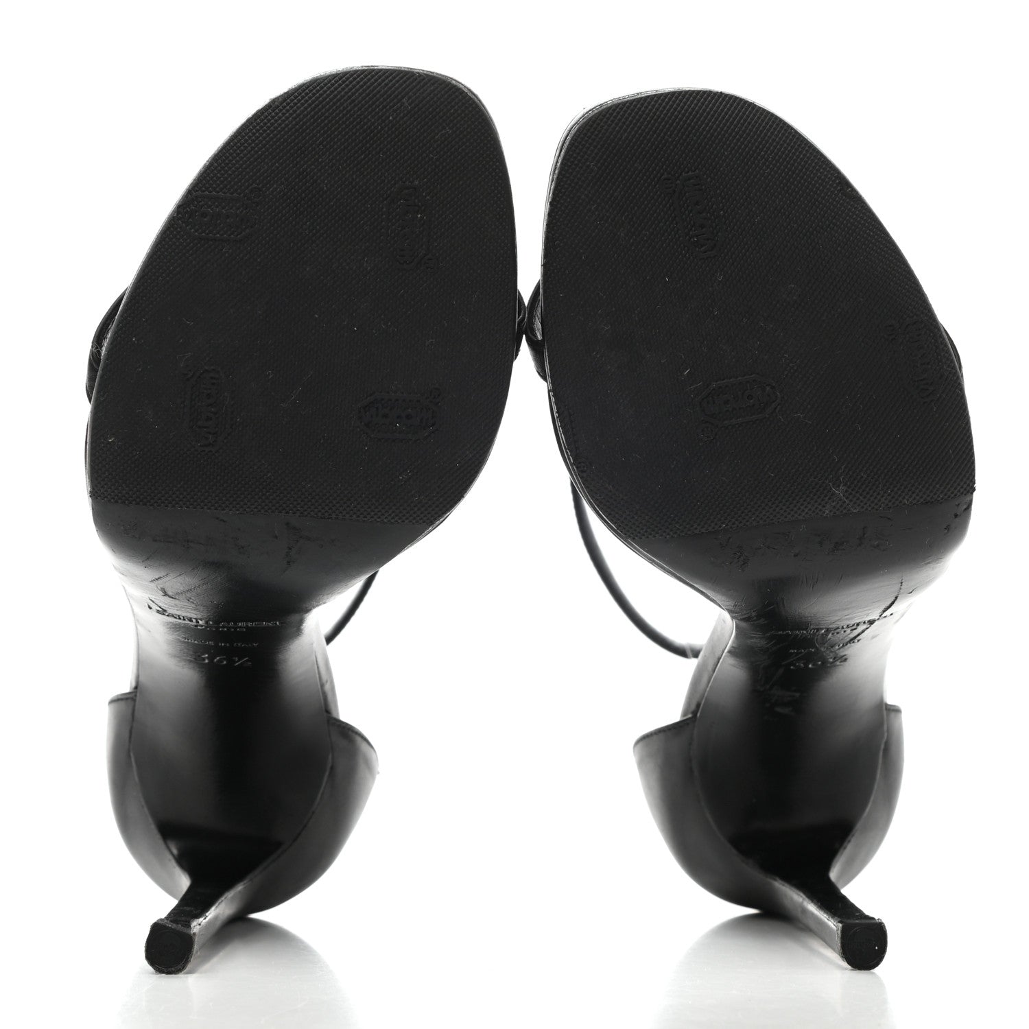 Saint Laurent Calfskin Jane 110 Ankle Strap Sandals 36.5 Black 5 of 11